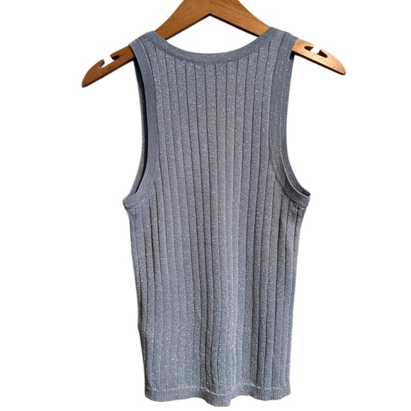 Zara Women’s Size Medium Ribber Silver Top. Brand New With Tags - Picture 5 of 5